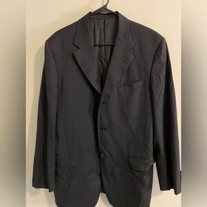 Canali Proposta Navy Blue Suit With Pick Stitching Size 42R 100% Wool